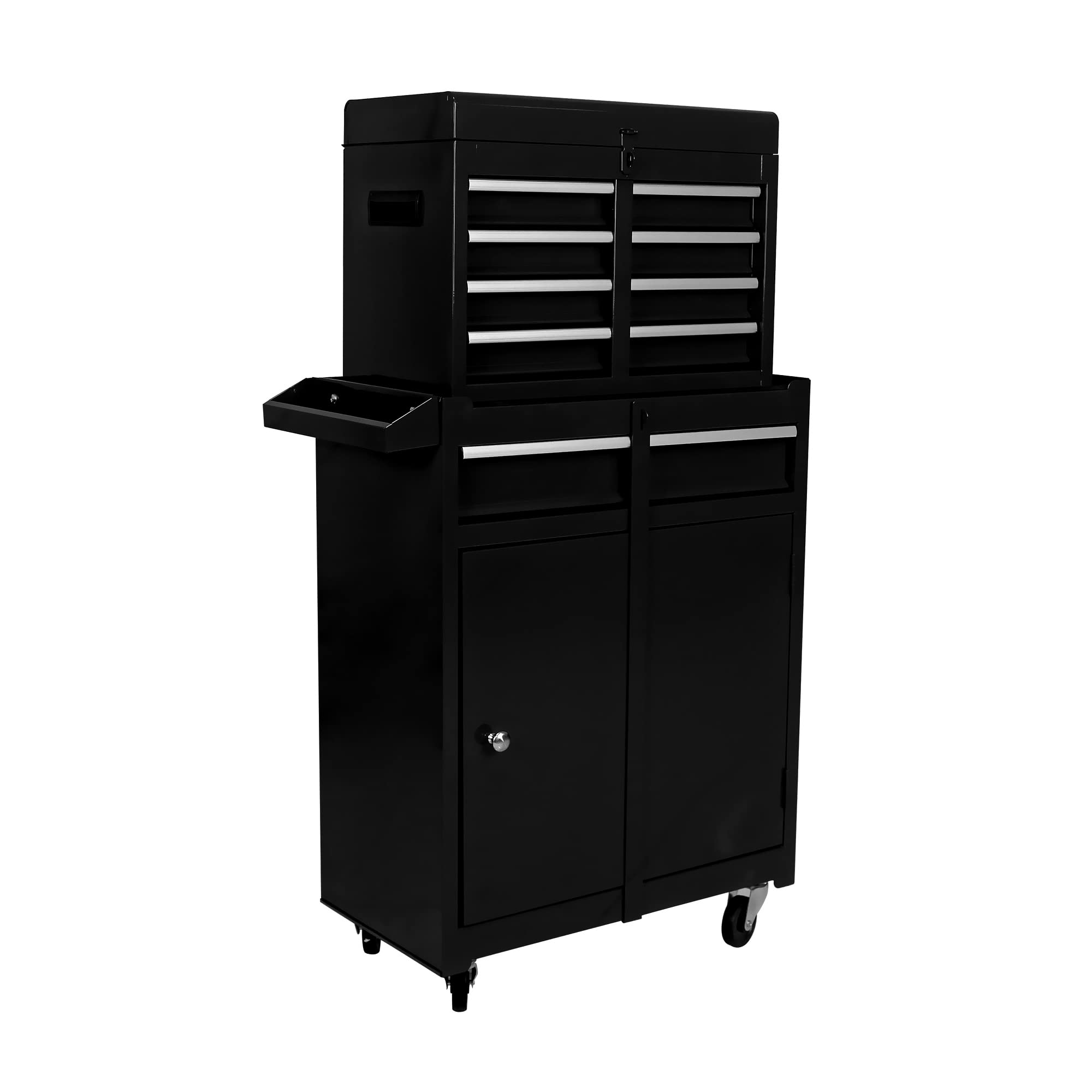 5-Drawer Rolling Tool Chest Cabinet - Heavy Duty High Capacity Tool Storage Organizer with Adjustable Shelf & 4 Locking Wheels | Garage Workshop, Warehouse, Auto Repair Shop Tool Box Organizer for Mechanics & DIY Enthusiasts (Black)