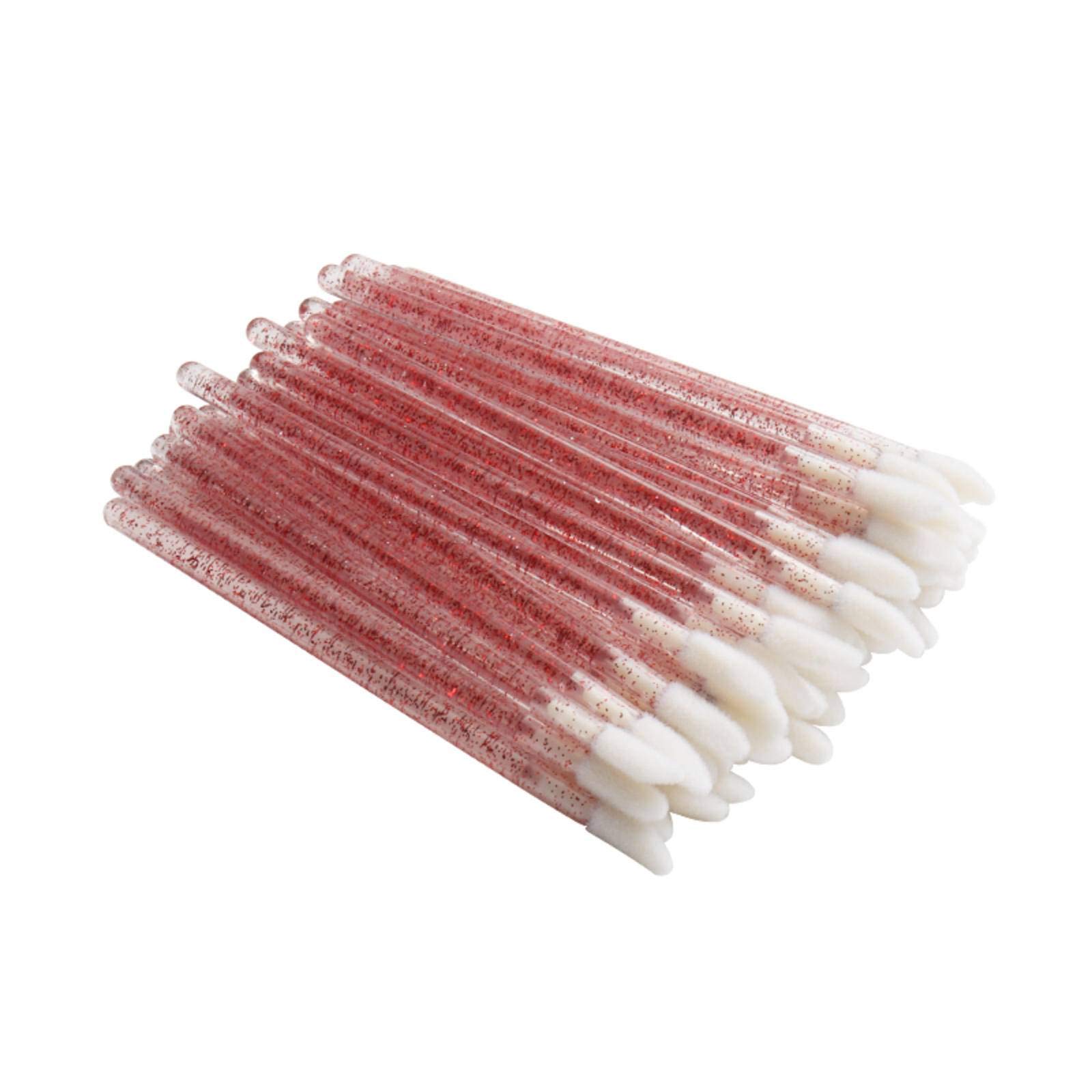 50 Pcs Disposable Mascara Wands & Lip Brushes - Crystal Diamond Cosmetic Makeup Tools for Eyelash & Lip Application | Perfect for Professional Salons, Home Makeup, and Travel Kits