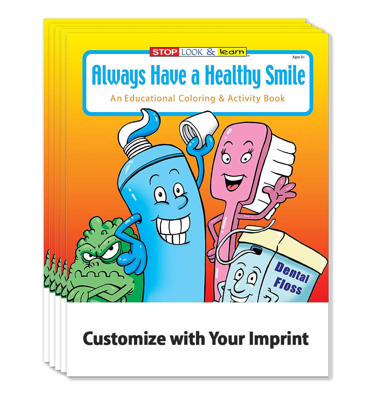 ZOCO 250-Pack Custom Coloring Books for Kids - Healthy Smile Dental Activity Books (No Crayons Included) - Perfect for Dentist Office Gifts, Children's Games & Educational Puzzles - Ideal for Dental Visits, Birthday Parties & Classroom Activities