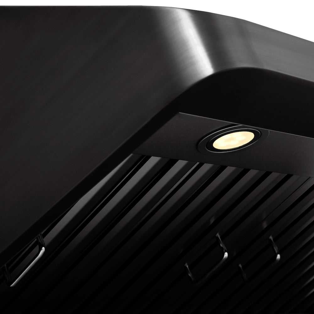 ZLINE 36 Inch 600 CFM Ducted Under Cabinet Range Hood in Black Stainless Steel - Professional Kitchen Ventilation for Smoke & Odor Removal - Perfect for Home Chefs & Modern Kitchens (Model BS623 36)