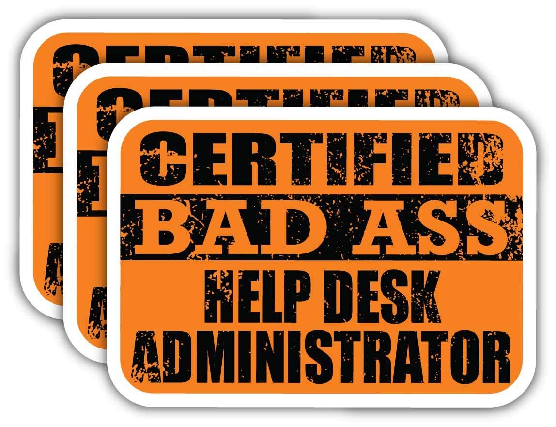 Certified Badass IT Stickers - Funny Job Gift for Techs - Durable 3M Vinyl Decals for Laptops & Hard Hats