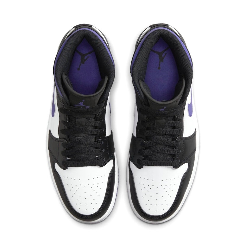 Air Jordan 1 Mid Sneakers - Iris White, Black & Purple Basketball Shoes for Men & Women | Perfect for Streetwear, Casual Outfits & Sports Performance
