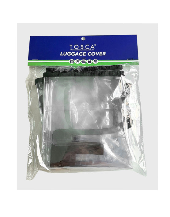 TOSCA Clear Luggage Cover Medium - Waterproof Travel Suitcase Protector for Airplane, Train & Bus Trips