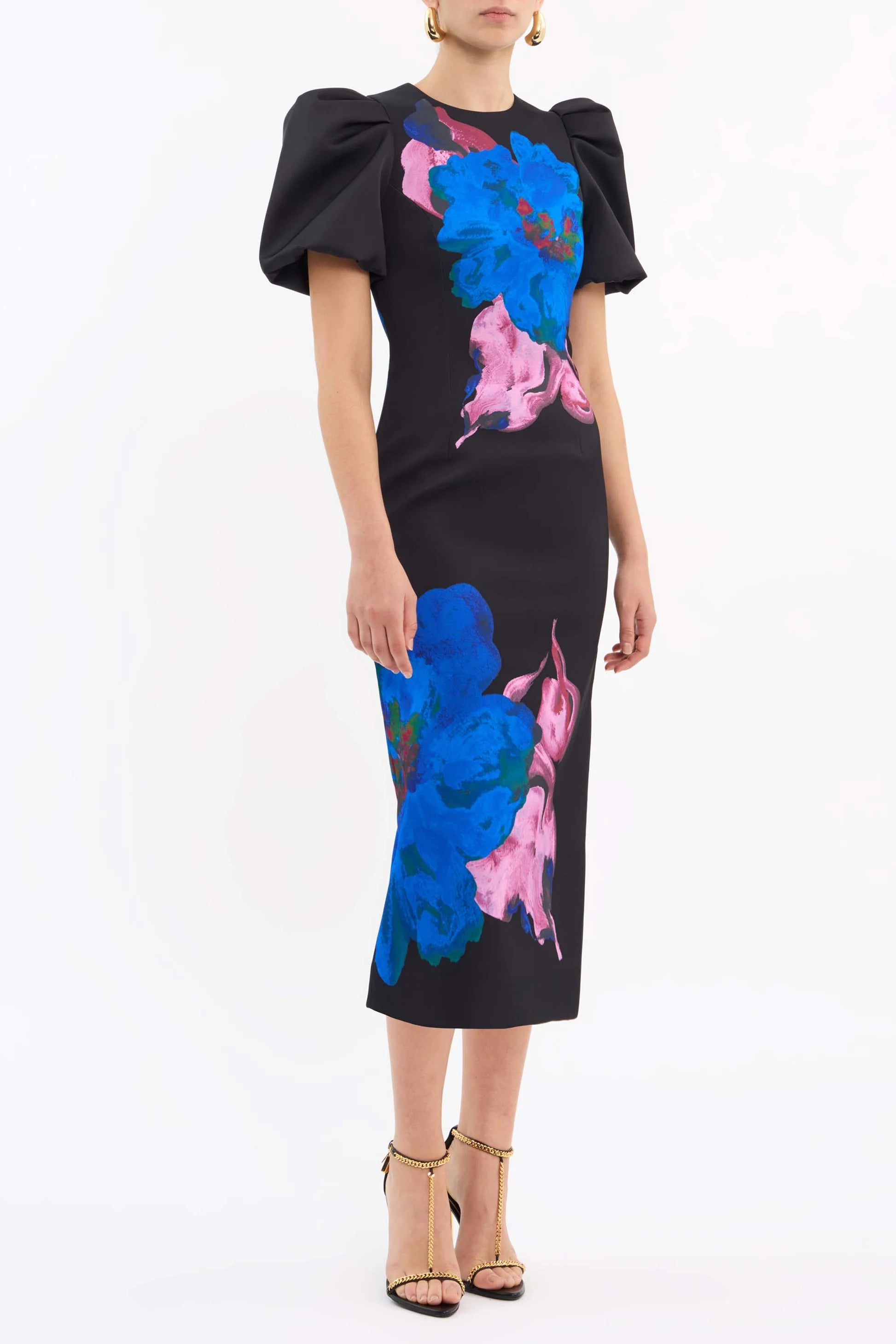 Acid Bloom Midi Dress - Floral Print A-Line Dress for Women | Perfect for Parties, Weddings & Summer Outfits