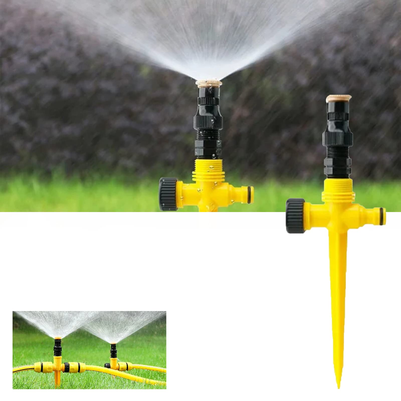 360° Rotating Garden Sprinkler System - Automatic Lawn Irrigation Watering Device for Outdoor Grass, Yard & Garden | Perfect for Large Lawns, Flower Beds & Vegetable Patches (1PC)