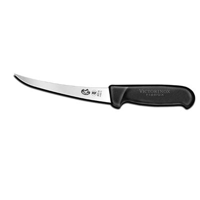 Victorinox 6-Inch Curved Flexible Boning Knife with Fibrox Handle - Perfect for Butchering, Deboning Meat, and Poultry Preparation