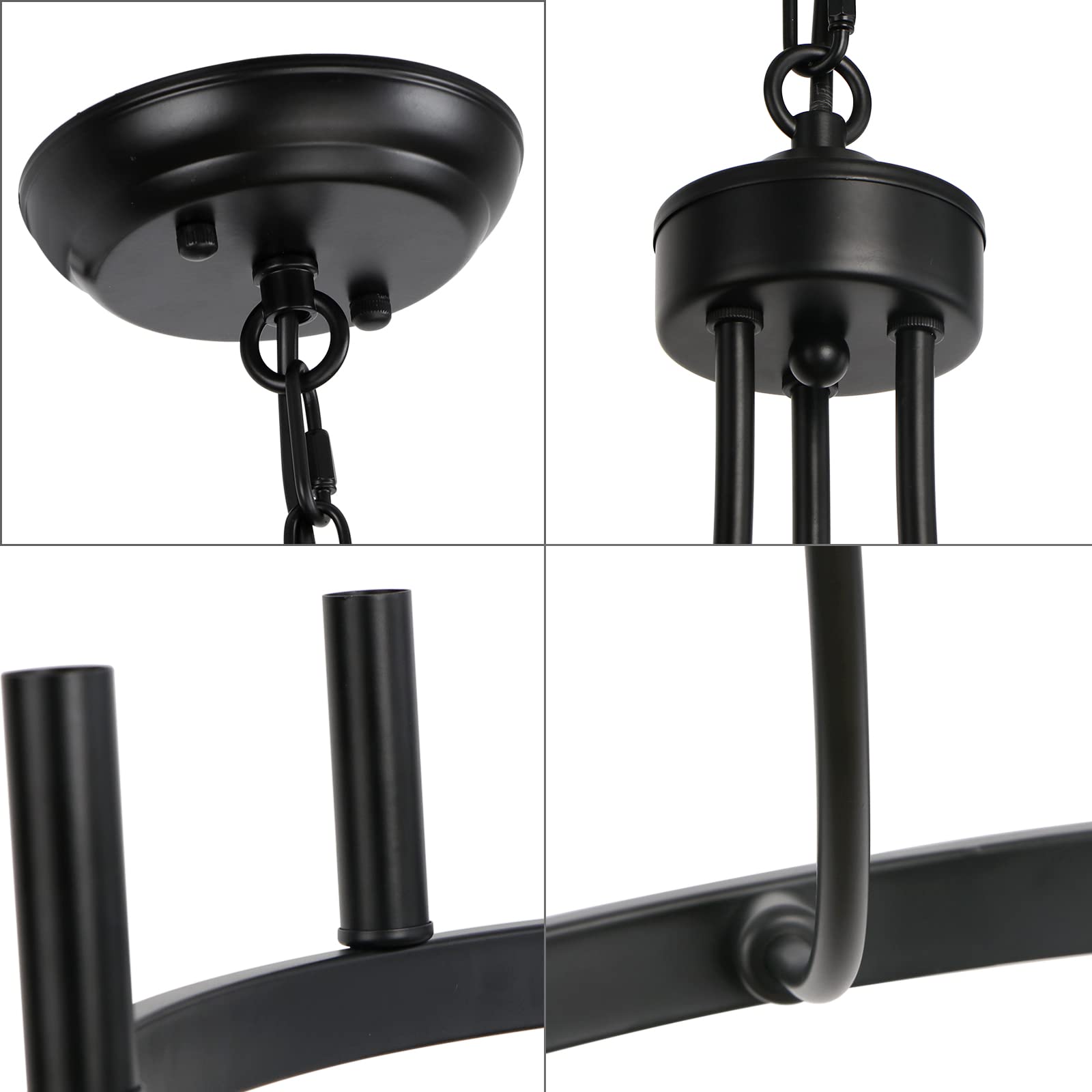 LynPon 6-Light Black Wagon Wheel Chandelier - 20 Inch Rustic Farmhouse Ceiling Light Fixture for Dining Room, Living Room, Kitchen, Foyer | Perfect for Entryways, Barn Weddings & Country Style Home Decor