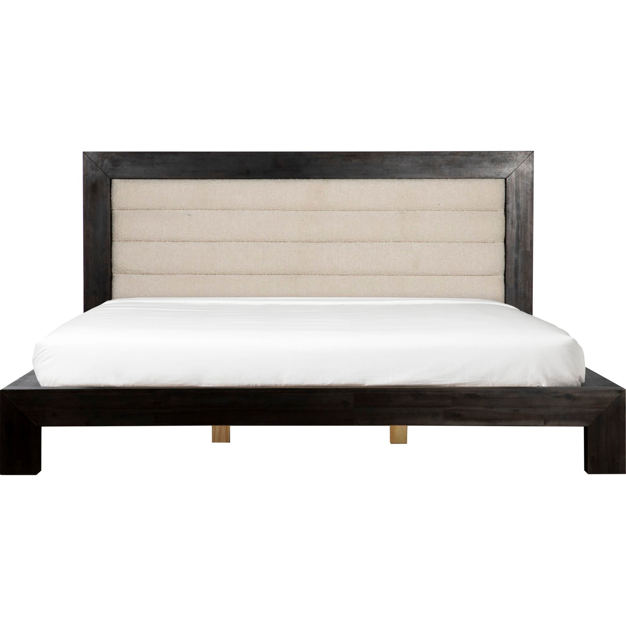 Ashcroft Platform Bed Frame - Dark Grey Queen Size, Modern Minimalist Bedroom Furniture for Small Spaces & Apartments