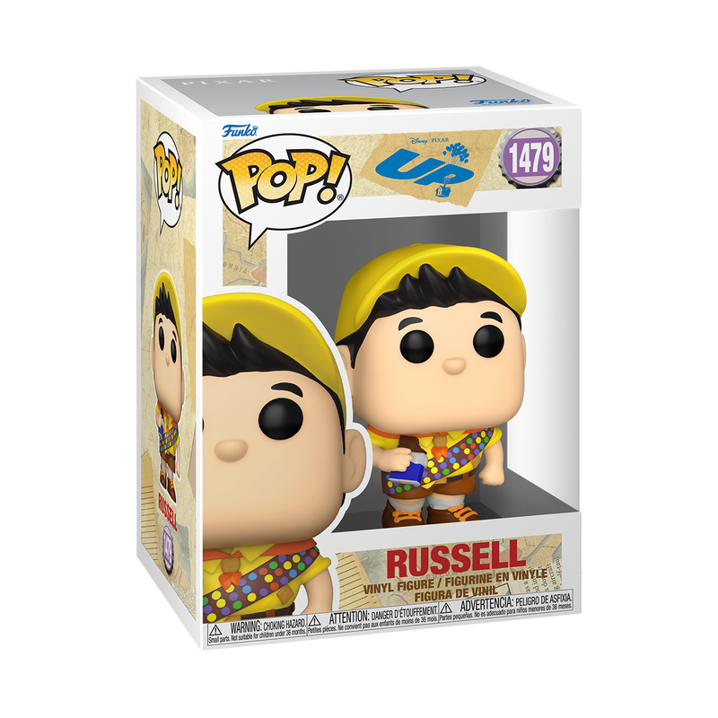 Russel Funko Pop Up #1479 with Protector Case - Disney Pixar Up Collectible Figure for Display & Gifts
