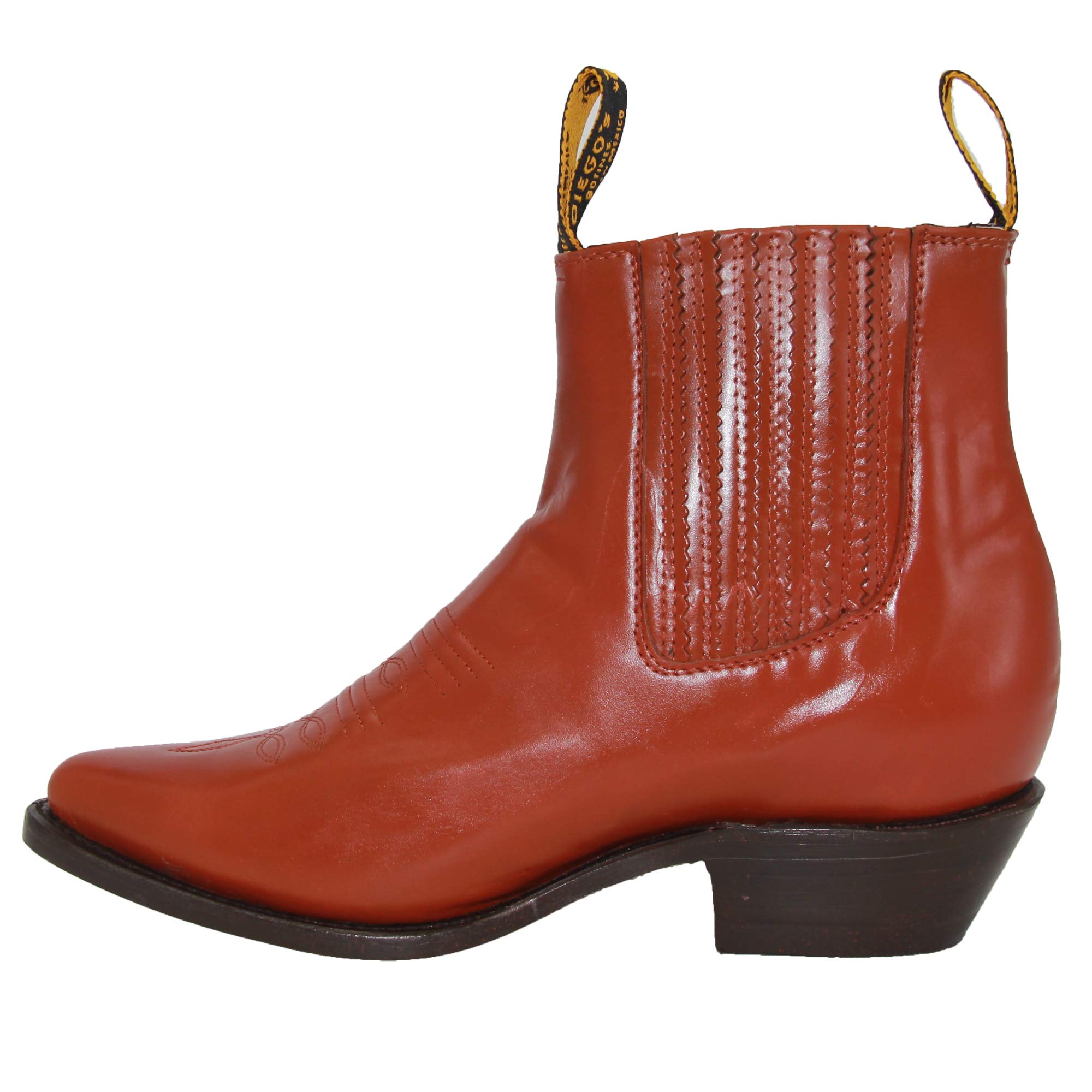Authentic Men's Western Cowboy Ankle Boots - Genuine Leather Short Charro Botin for Rodeo, Country Dance & Casual Wear