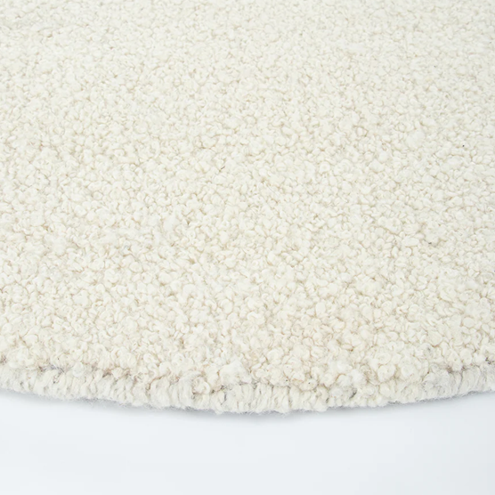 Baya Dorset Round Jute Floor Rug - Natural White 8' x 8' (250cm) Handwoven Boho Chic Area Rug for Living Room, Bedroom & Nursery Decor