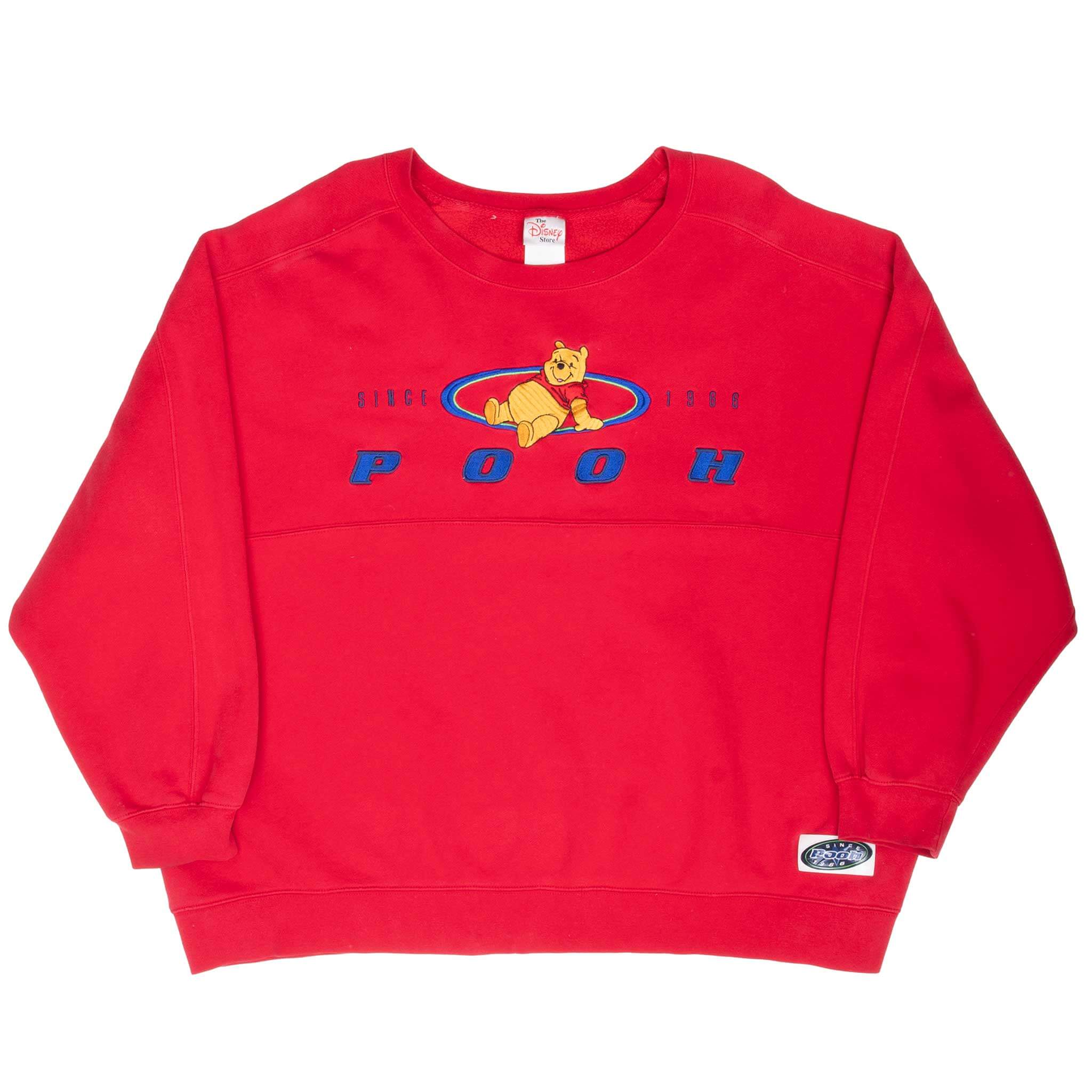 Vintage 1990s Disney Winnie The Pooh Embroidered Sweatshirt 2XL - Retro Cartoon Character Hoodie for Casual Wear & Disney Fans Collection
