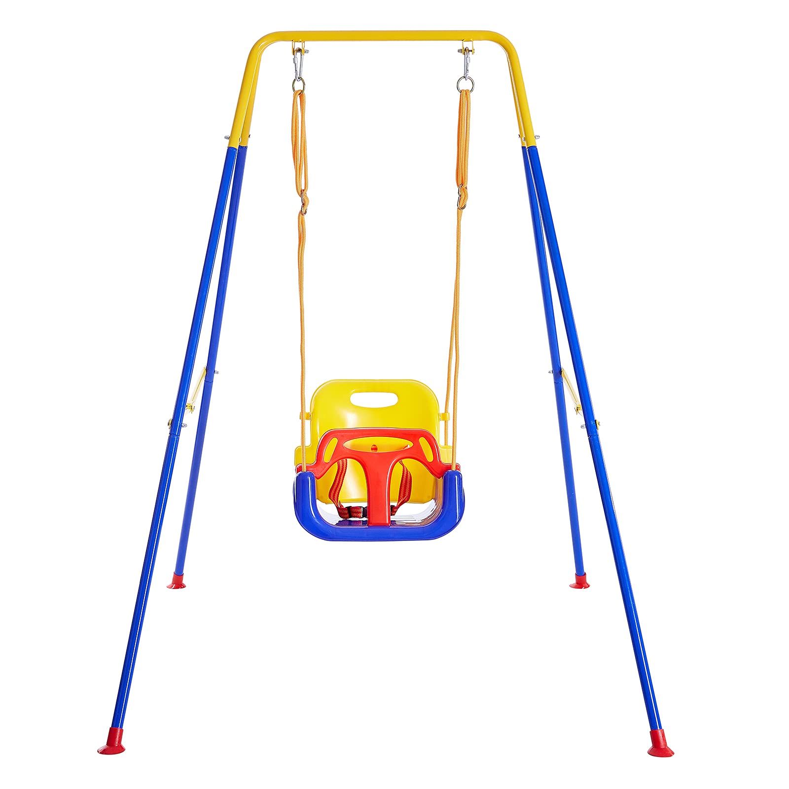 **FUNLIO 3-in-1 Toddler Swing Set with 4 Sandbags – Indoor/Outdoor Baby Swing with Foldable Metal Stand – Kids Backyard Swing Set – Easy Assembly & Storage – Perfect for Playgrounds, Parks & Home Use**