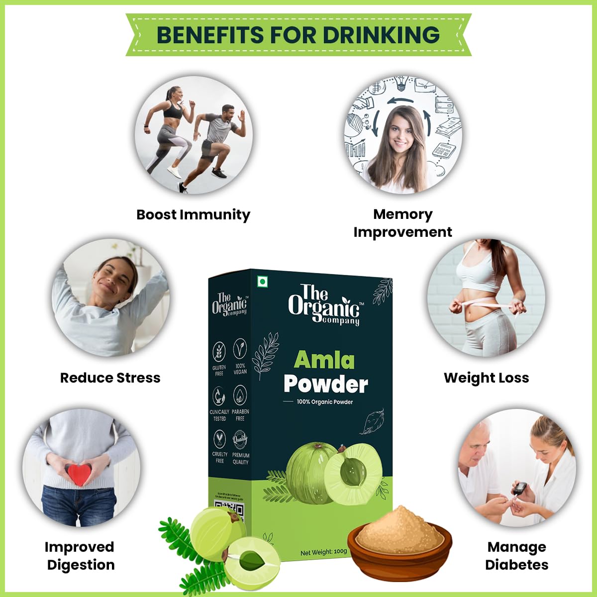 Organic Amla Powder for Hair Growth & Skin Care | Indian Gooseberry Superfood | Natural Hair Mask, Face Pack & Edible Supplement | Supports Weight Loss & Diabetes Management | Perfect for Smoothies, Juices & Herbal Remedies