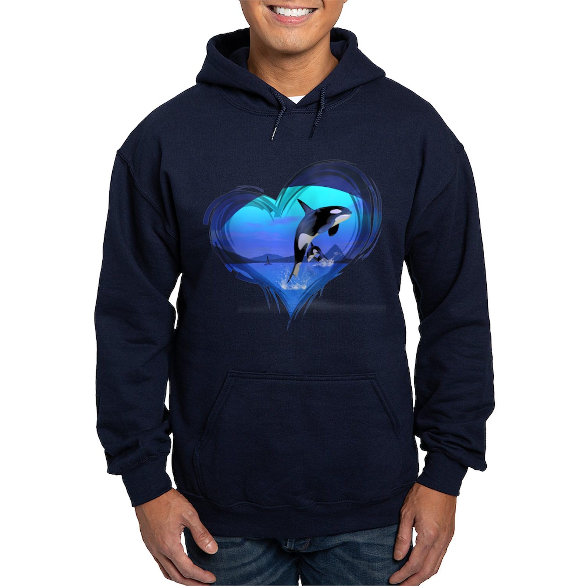 Orca Hoodie for Men - Dark Regular Fit Pullover Sweatshirt | CafePress | Perfect for Casual Wear, Outdoor Activities & Gifts