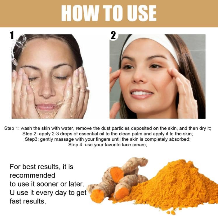 Annma Pure Turmeric Oil - 100% Natural Ayurvedic Essential Oil for Face & Body Care | Skin Brightening, Anti-Aging Turmeric Serum for Women | 30ml (Pack of 2) | Perfect for Daily Skincare Routine & Holistic Wellness