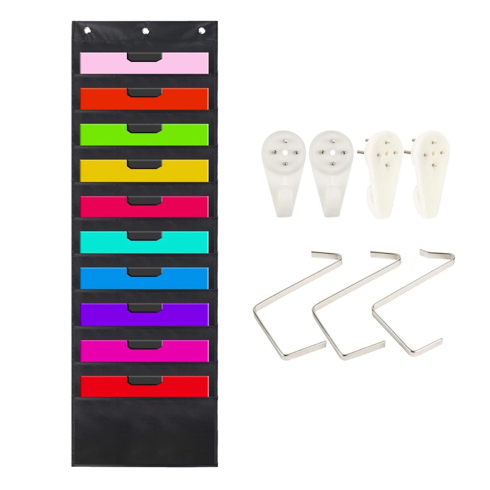CHBC Heavy Duty Hanging File Organizer - 10-Pocket Tear-Resistant Storage Bag for Documents, Large Capacity Wall Mount File Folder - Perfect for Office, Home & Classroom Organization