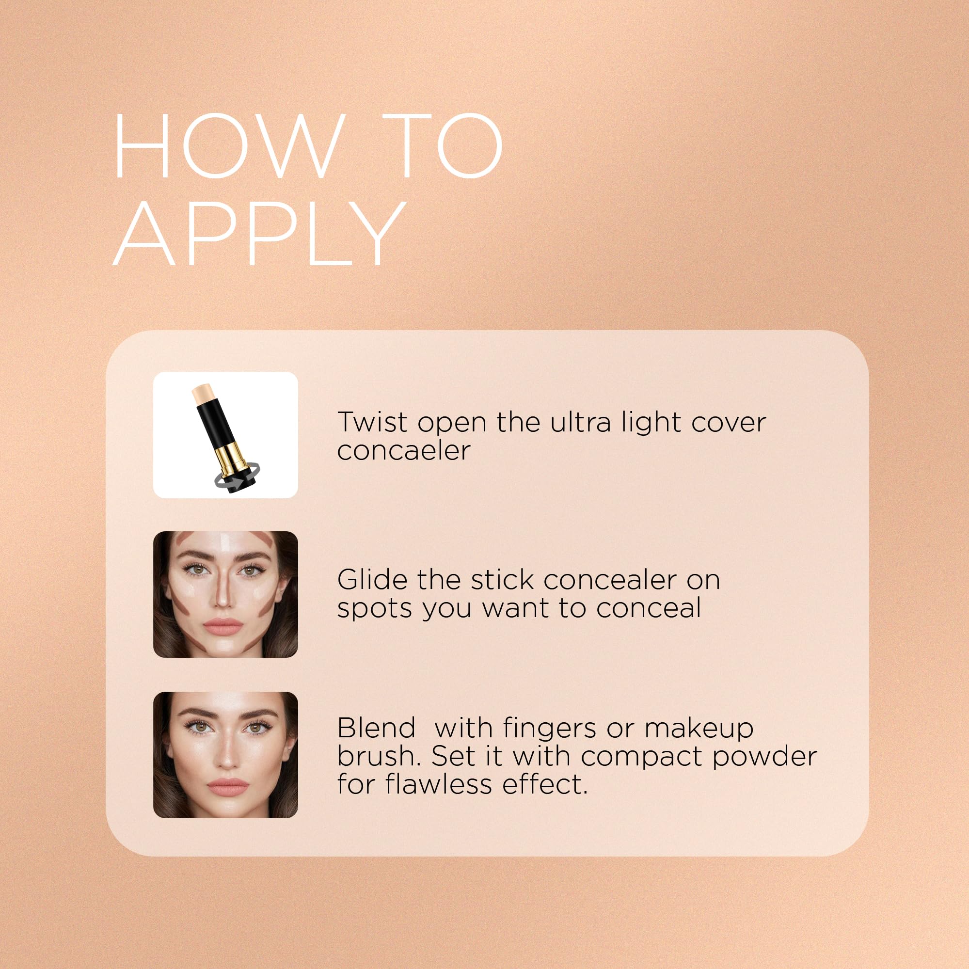 Seven Seas HD Pro Ultra Light Cover Concealer Stick (02_Beige) - Oil-Free Full Coverage Concealer for Women | Lightweight Face Makeup for Dark Circles, Blemishes & Acne | Perfect for Everyday Wear & Professional Makeup Looks