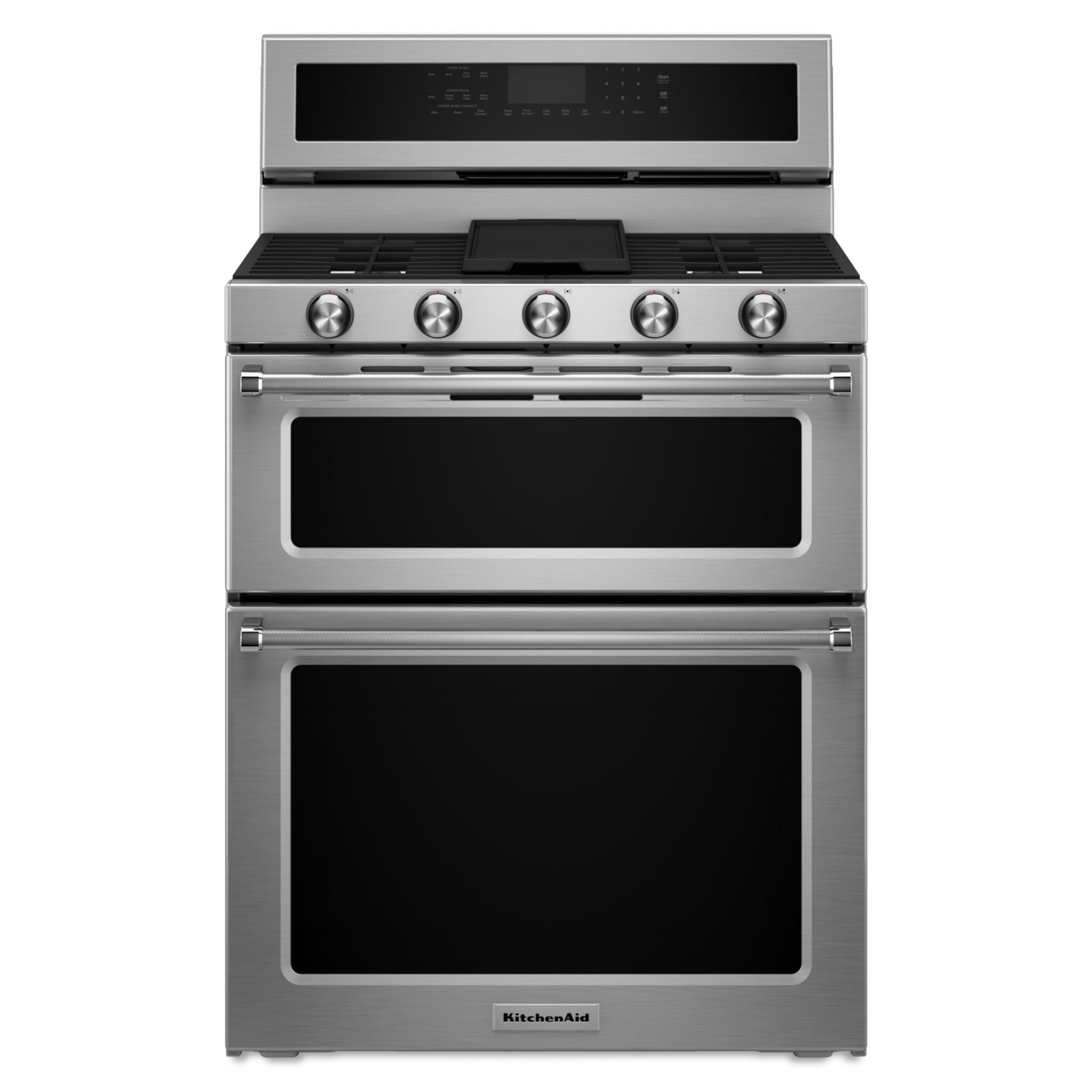 KitchenAid KFGD500ESS 30-inch Stainless Steel Double Wall Oven Range with Convection - Perfect for Baking, Roasting & Family Cooking