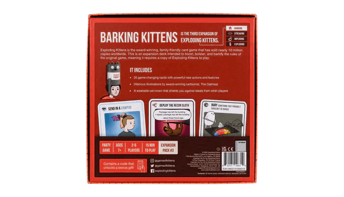 Exploding Kittens Card Game - Barking Kittens Expansion Pack | Fun Family Party Game for Adults & Kids | Perfect for Game Nights, Gifts & Travel