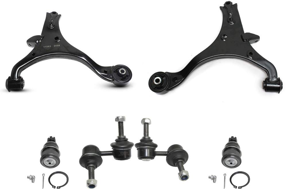 Garage-Pro 6-Piece Front Lower Control Arm Kit with Ball Joints & Sway Bar Links - Compatible with 2001-2005 Honda Civic - Replaces 51360S5A406, 51360S5AA02, 51360S5AA03, 51360S5AA10, 51360S5AA20, 51350S5A306 - Perfect for Suspension Repair & Vehicle Maintenance