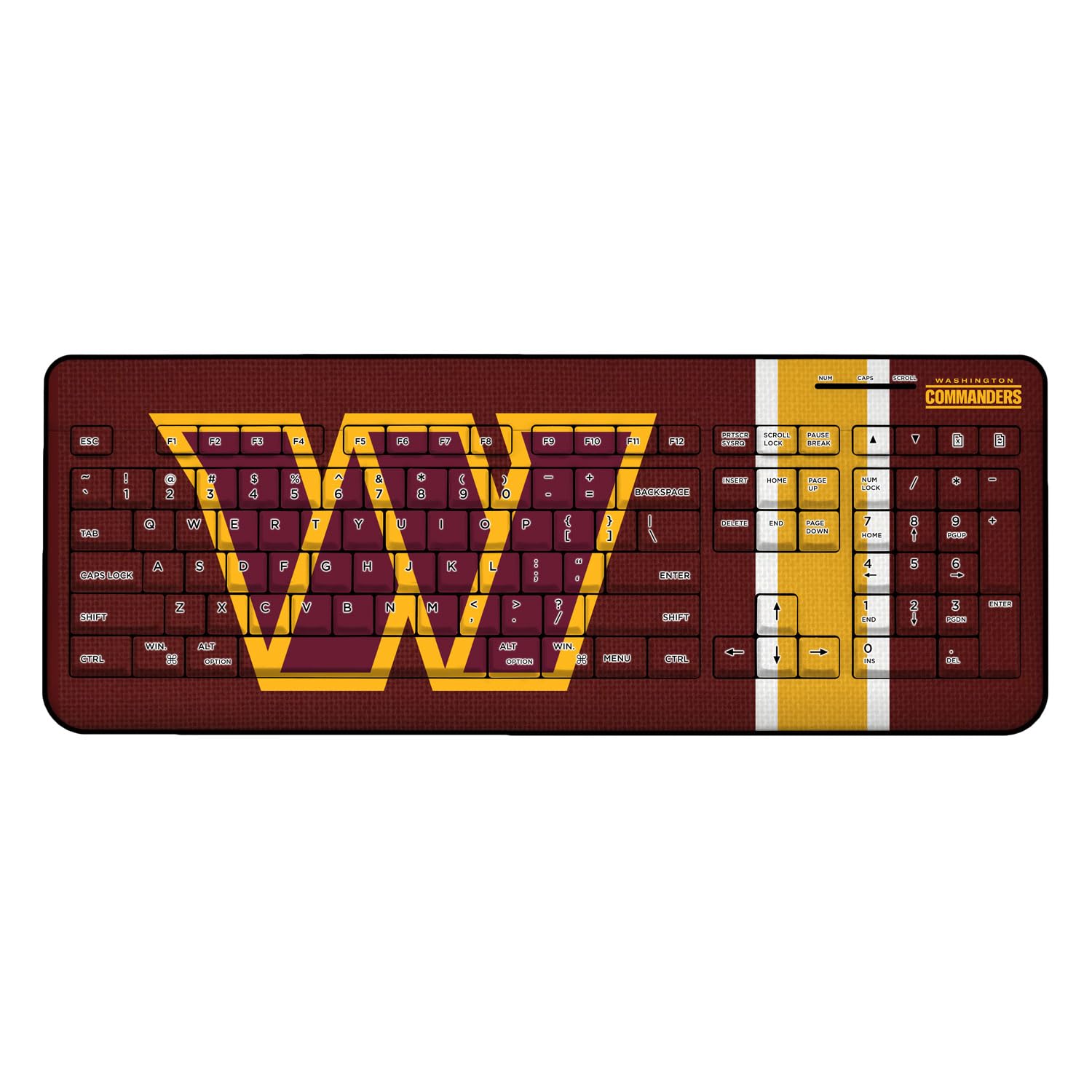 Washington Commanders NFL Wireless Keyboard with RGB Backlit - Perfect for Gaming, Office & Home Use