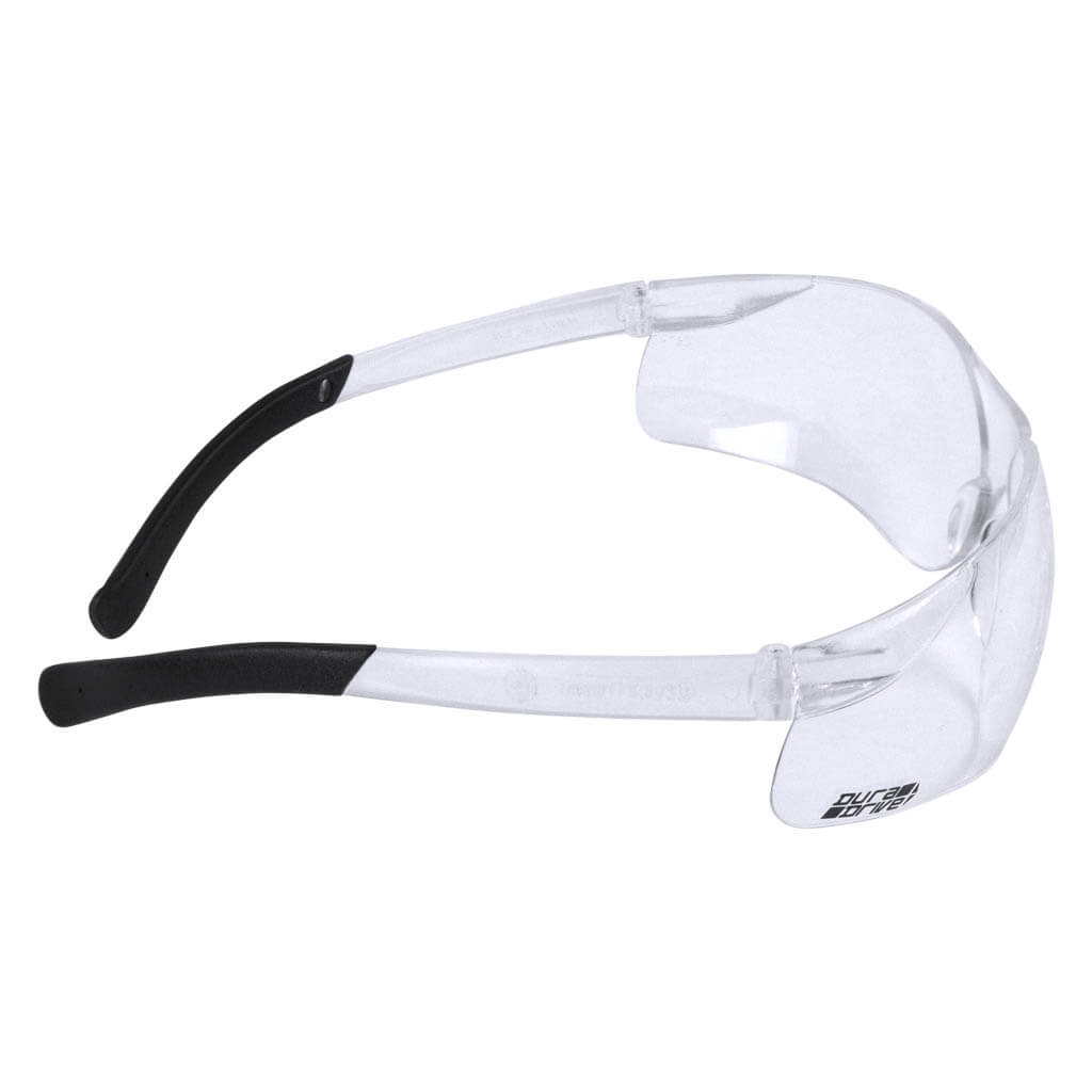 DuraDrive Clear Lens Frameless Sport Safety Glasses - Protective Eyewear for Cycling, Running, Shooting & Outdoor Activities