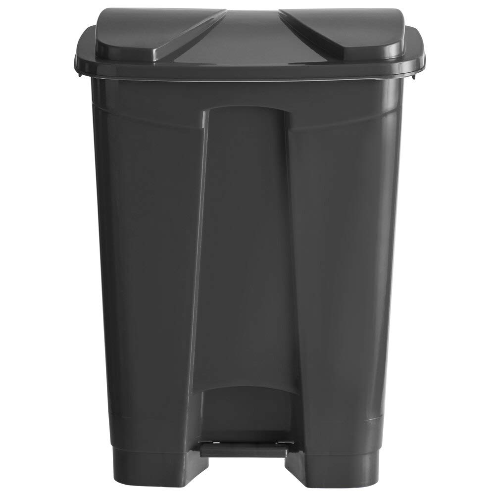 PRO&Family 16 Qt (4 Gallon/13 Liter) Black Step-On Rectangular Trash Can - Kitchen Waste Bin, Garbage Can with Foot Pedal for Home, Office, Bathroom & Recycling Station