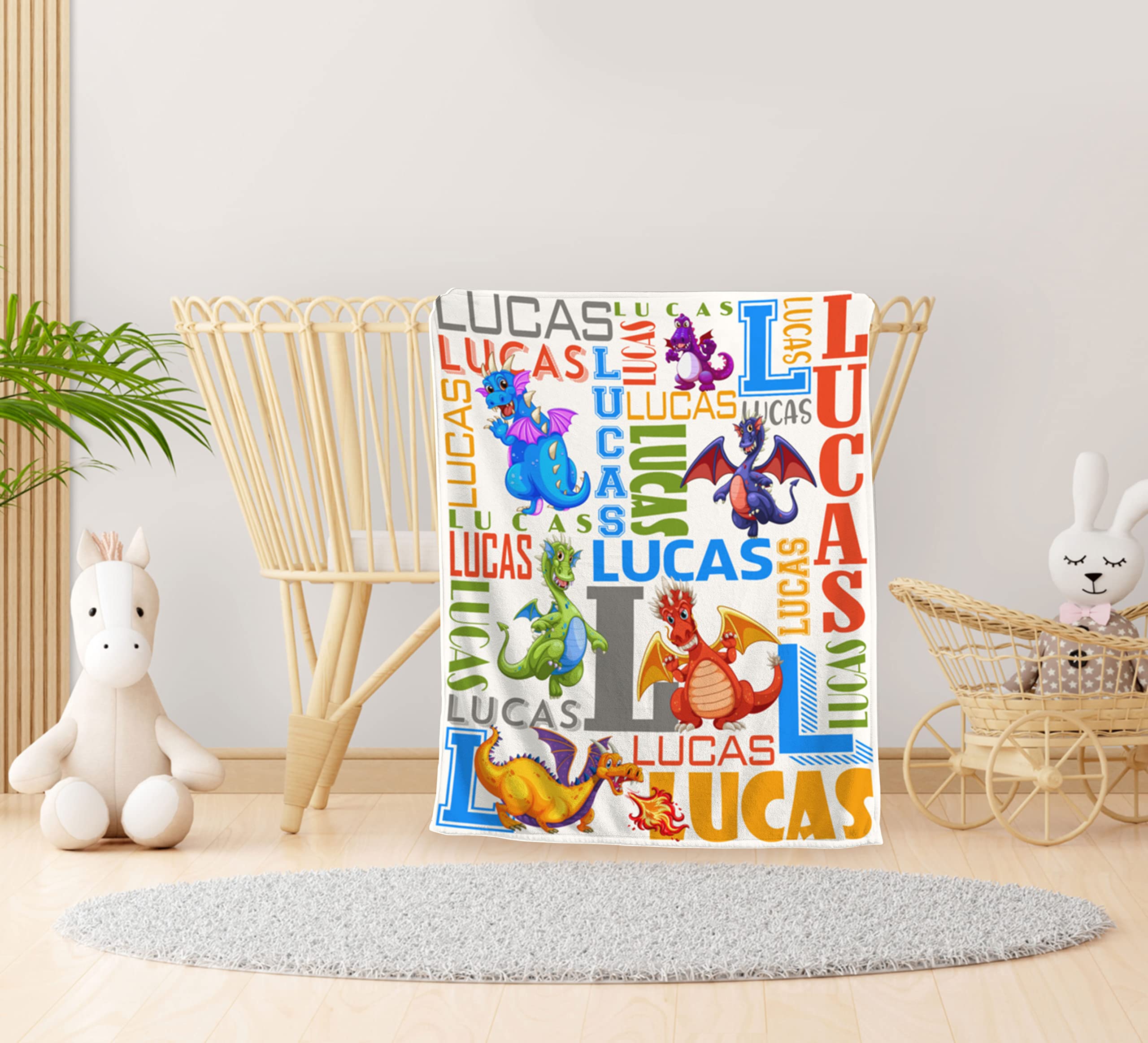 Personalized Baby Boy Blankets with Name - Custom Cozy Plush Fleece Blanket for Newborns & Toddlers - Unique Baby Shower & Birthday Gift Idea - Perfect for Nursery, Stroller & Photo Shoots