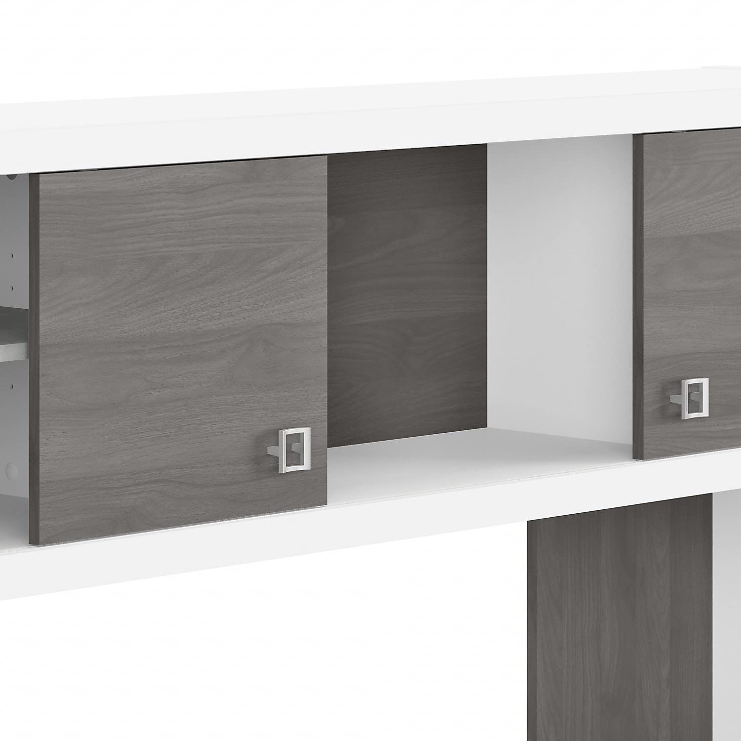 Bush Business Furniture Echo 60W Hutch - Pure White & Modern Gray Office Desk Organizer | Perfect for Home Office, Study Room & Workspace Organization