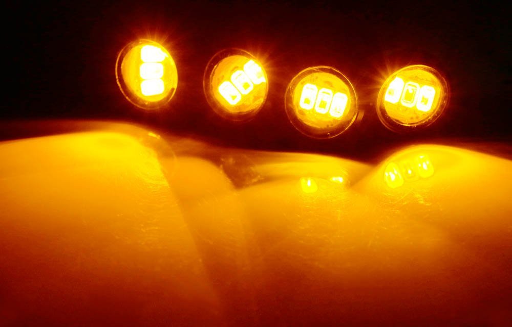 4-Piece Ford SVT Raptor Style LED Amber Grille Light Kit - Universal Fit for Trucks & SUVs - Off-Road, Night Driving & Custom Styling Upgrade