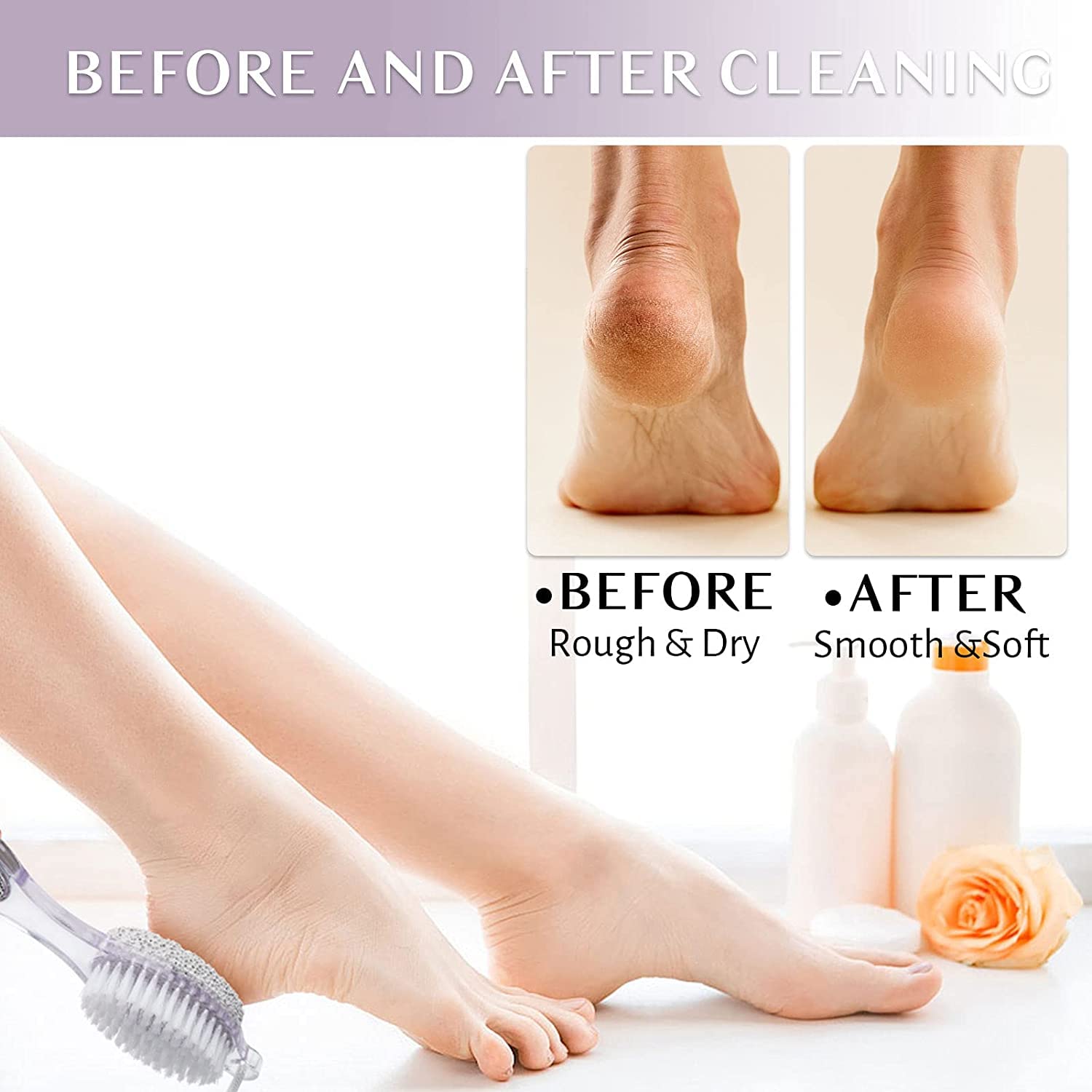 Mivva 4-in-1 Pedicure Brush - Foot Scrubber & Callus Remover with Pumice Stone, Exfoliating Tool for Dead Skin Removal - Perfect for Home Spa, Pedicure & Foot Care Routine