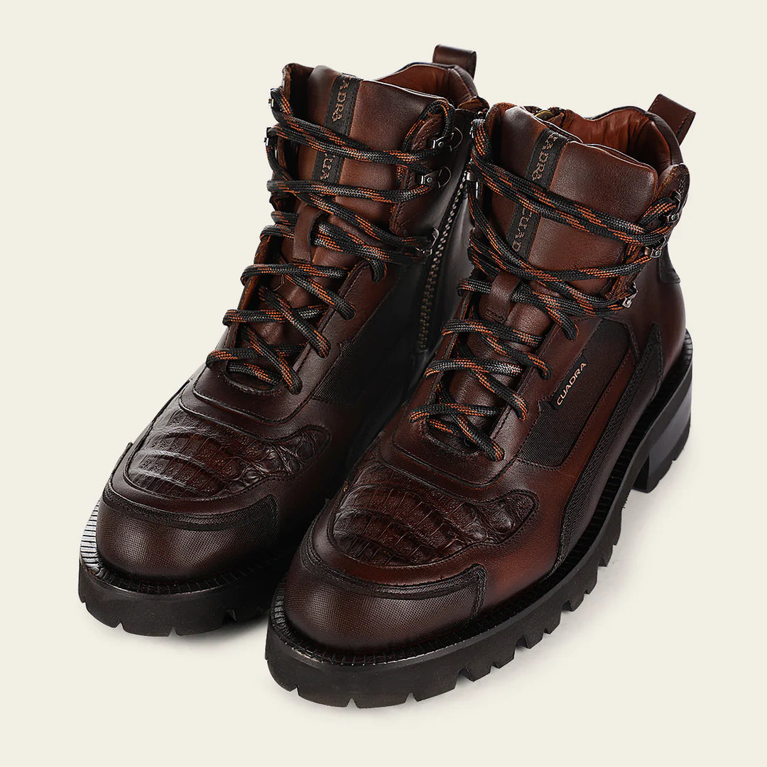 Men's Cuadra Chocolate Casual Fashion Caiman Ankle Boots - Stylish & Comfortable for Everyday Wear, Office, and Outdoor Activities
