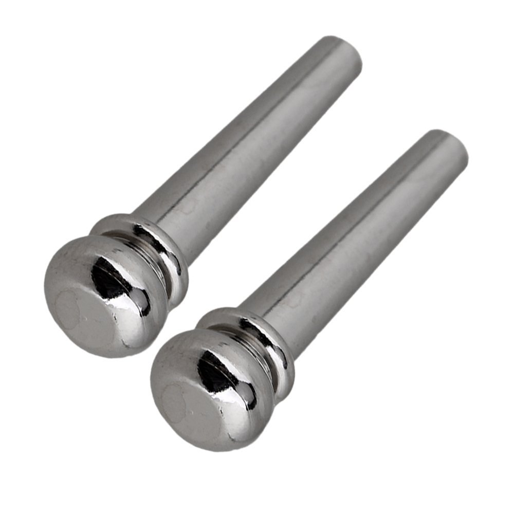 6Pcs Brass Guitar Bridge Pins - Silver Acoustic Guitar String Pegs & Fixed Cones - Replacement Parts for Folk/Acoustic Guitars - Perfect for String Changes & Guitar Maintenance