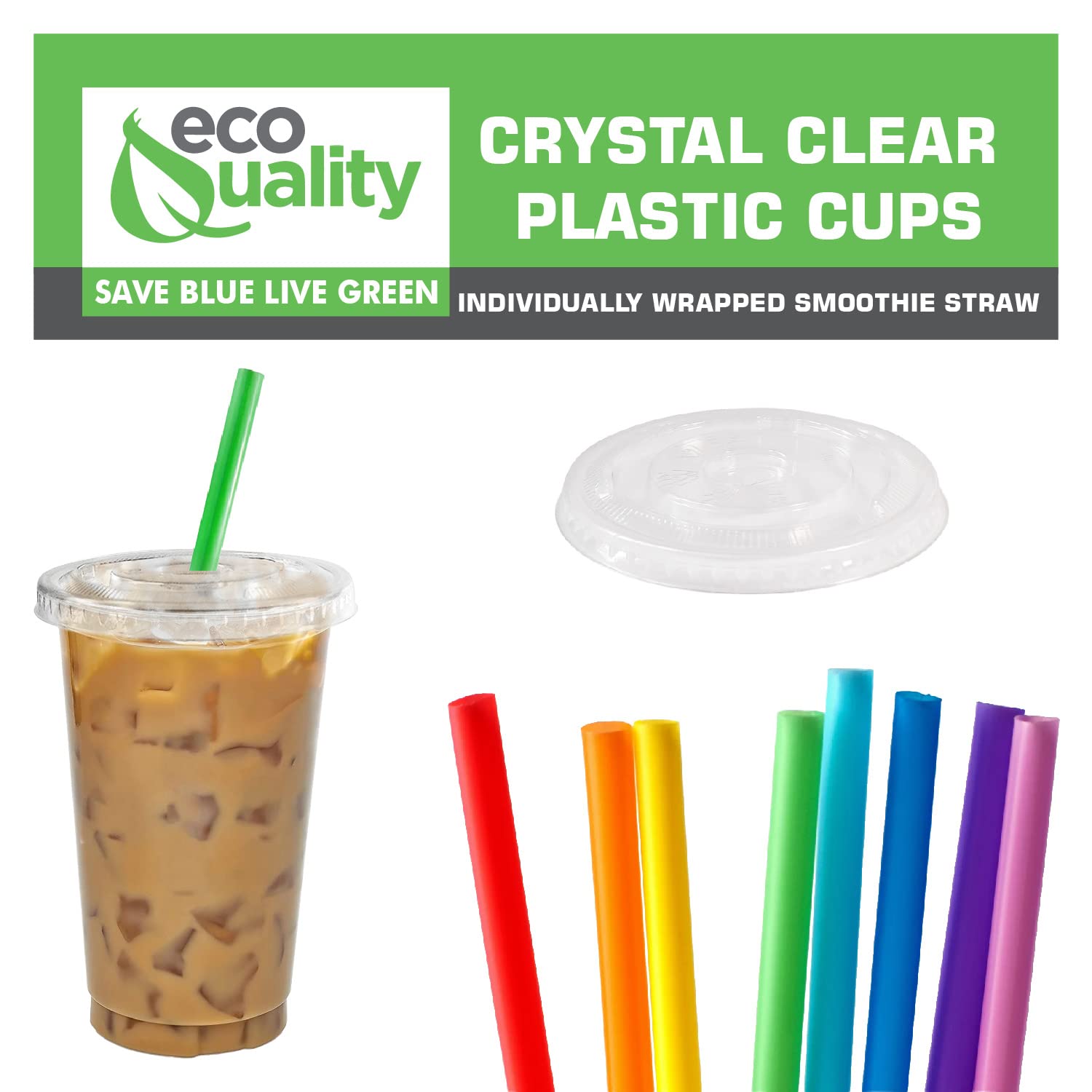 600 Pack 10 oz Clear Plastic Disposable Cups with Lids & Straws - PET Smoothie Cups for Protein Shakes, Bubble Tea, Iced Coffee, Boba, Fresh Juice | Meal Prep & Party Supplies | Perfect for Cafes, Restaurants, and Home Use