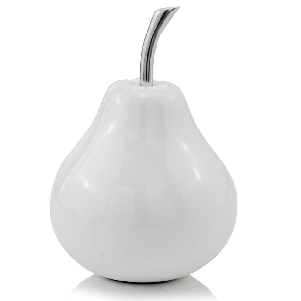 Modern White Pear Sculpture Decor - 11