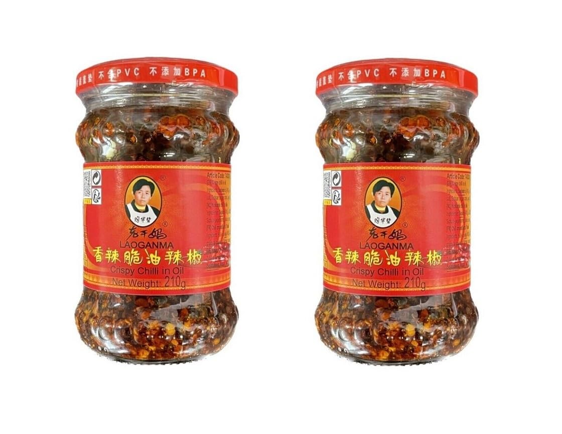 Pamai Pai® Chili Paste with Roasted Onions - 2 Pack (210g Each) - Spicy Crispy Chili Oil - Perfect for Stir-Fry, Noodles & Asian Cooking