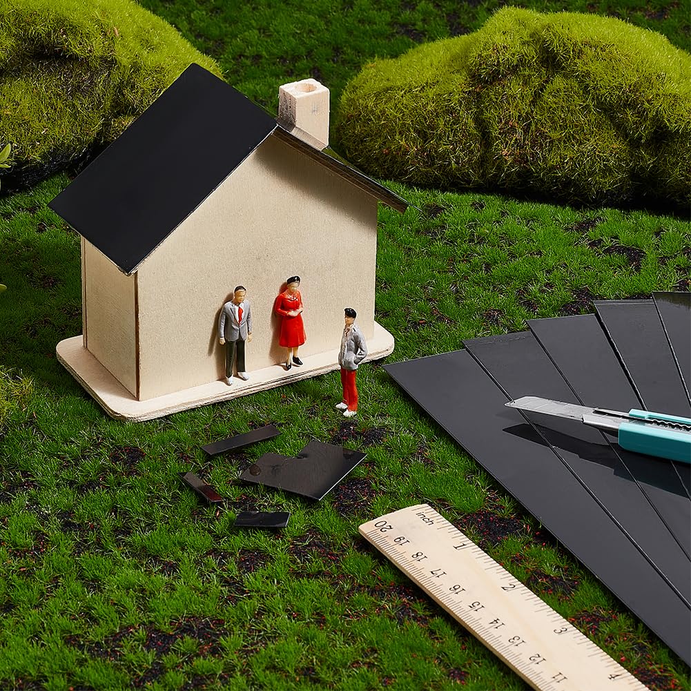 OLYCRAFT 8 Sheets 8x10 Inch Black ABS Plastic Sheets - 0.5mm Thick Hard Plastic Plates for Architectural Models, Sand Tables & DIY Building Projects - Perfect for Model Making, Crafting and School Projects