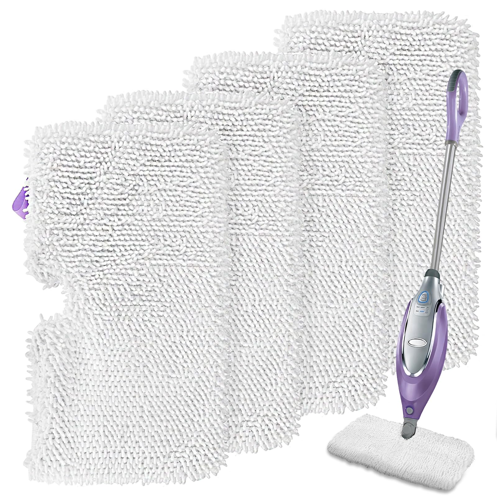 4 Pack Microfiber Steam Mop Replacement Pads for Shark Steam Pocket Mops S3500 Series - Compatible with S3501/S3601/S3550/S3901/S3801/SE450/S3801CO/S3601D - Machine Washable & Easy Cleaning - Perfect for Hardwood Floors, Tile & Laminate Cleaning