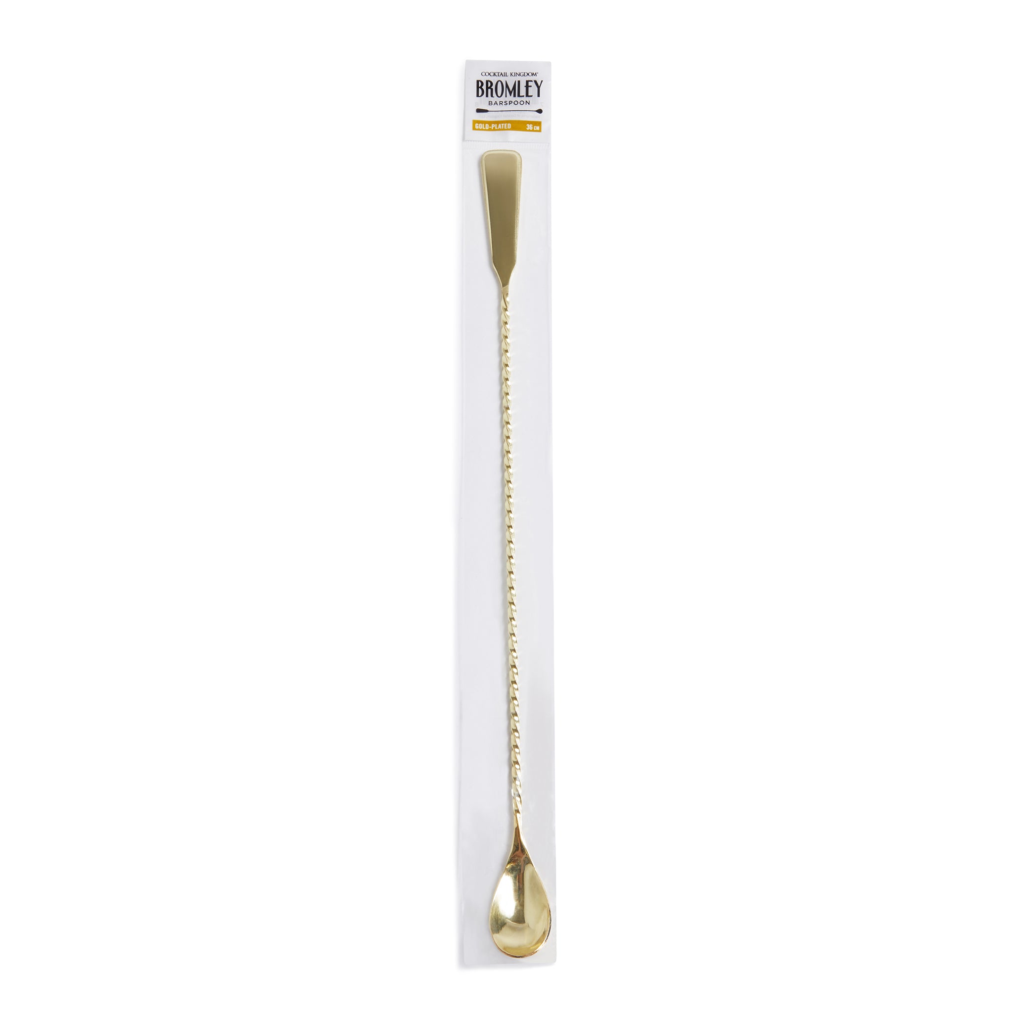 BROMLEY™ Gold Plated Bar Spoon 36cm - Premium Cocktail Mixing Tool for Bartenders & Home Bars - Perfect for Crafting Martinis, Mojitos & Cocktails