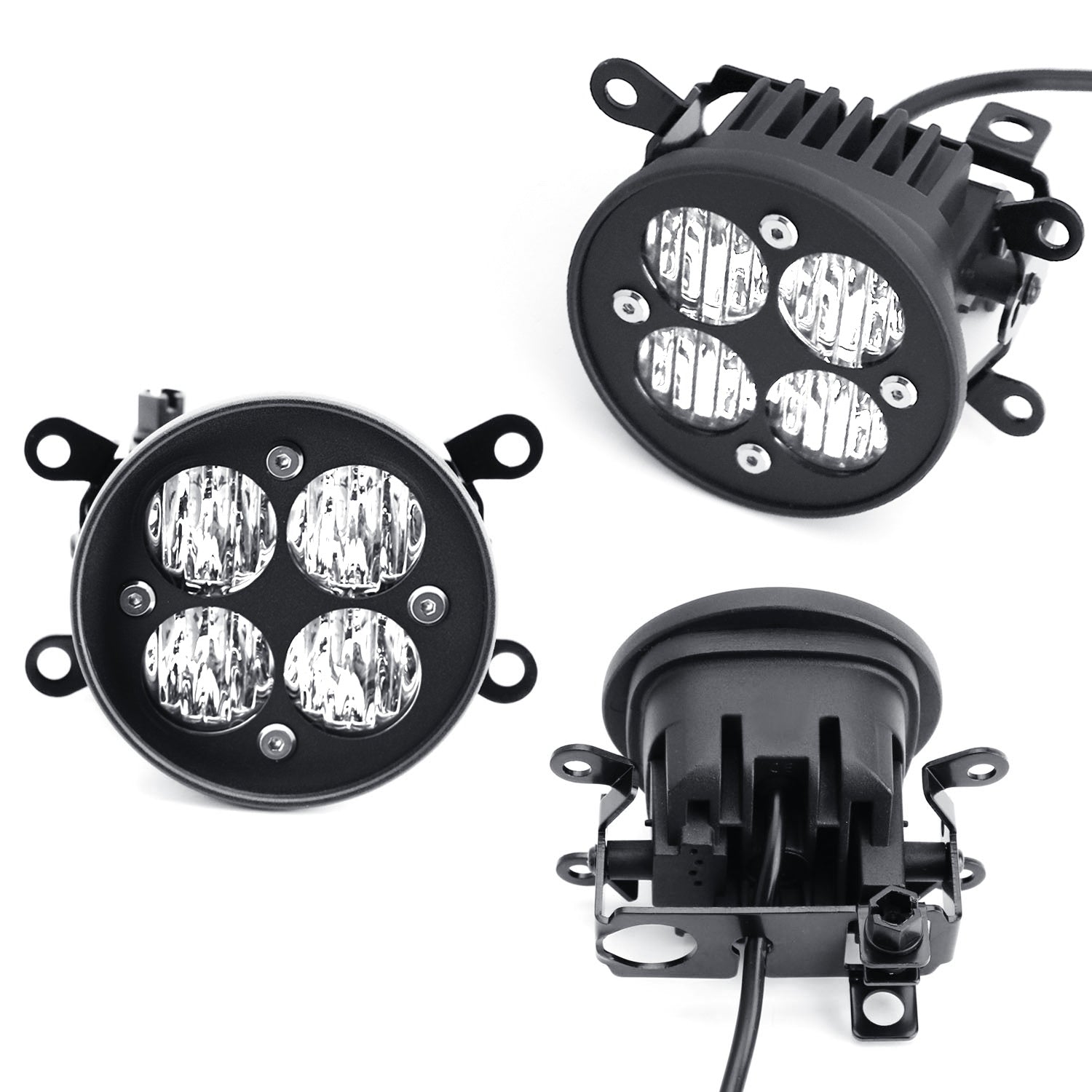 24W LED Wide Angle SAE Flood Beam Fog Light Kit with Clear Lens - Compatible with Subaru WRX STI | Durable Off-Road Lighting for Night Driving & Foggy Conditions