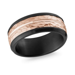 14K Gold Black Zirconium Men's Wedding Band Ring - Durable & Hypoallergenic for Everyday Wear & Special Occasions