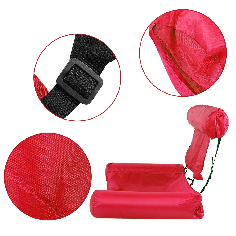Inflatable Pool Hammock - Floating Lounge Chair for Swimming, Beach & Water Sports - Foldable & Portable Inflatable Water Sofa - Perfect for Summer Relaxation by Pool, Lake or Ocean (Red)