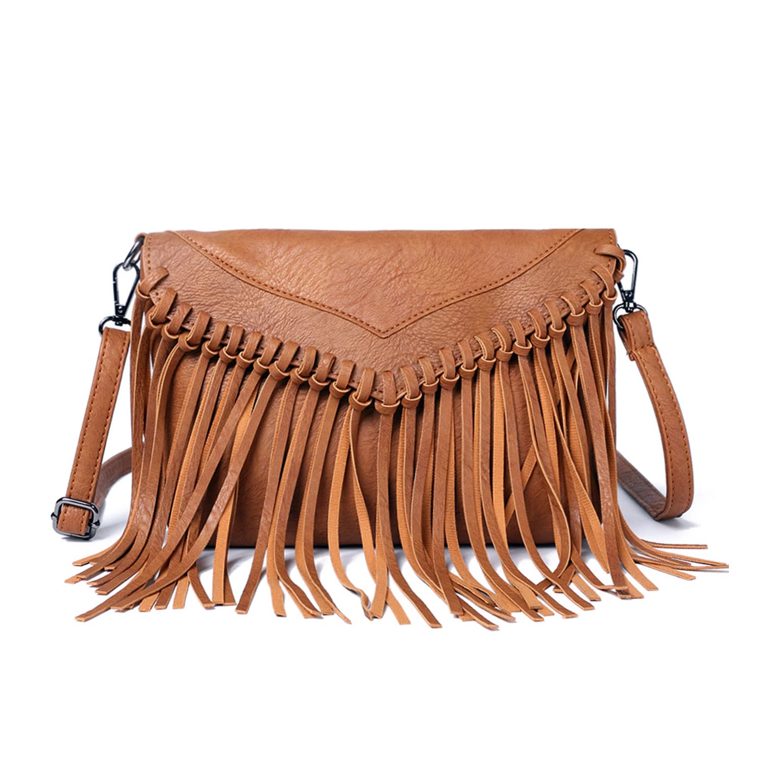 Western Cowgirl Crossbody Purse for Women - Genuine Leather Fringe Tassel Shoulder Bag, Black Fanny Pack Handbag for Country Music Festivals & Rodeo Events