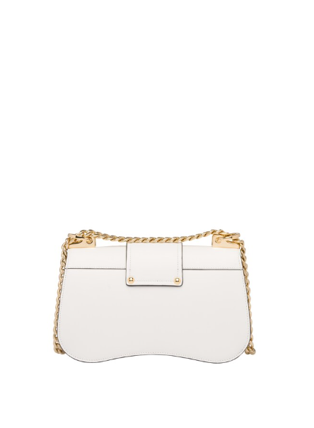 Prada Sidonie Leather Shoulder Bag for Women - White Genuine Leather Luxury Handbag - Perfect for Work, Travel & Evening Events