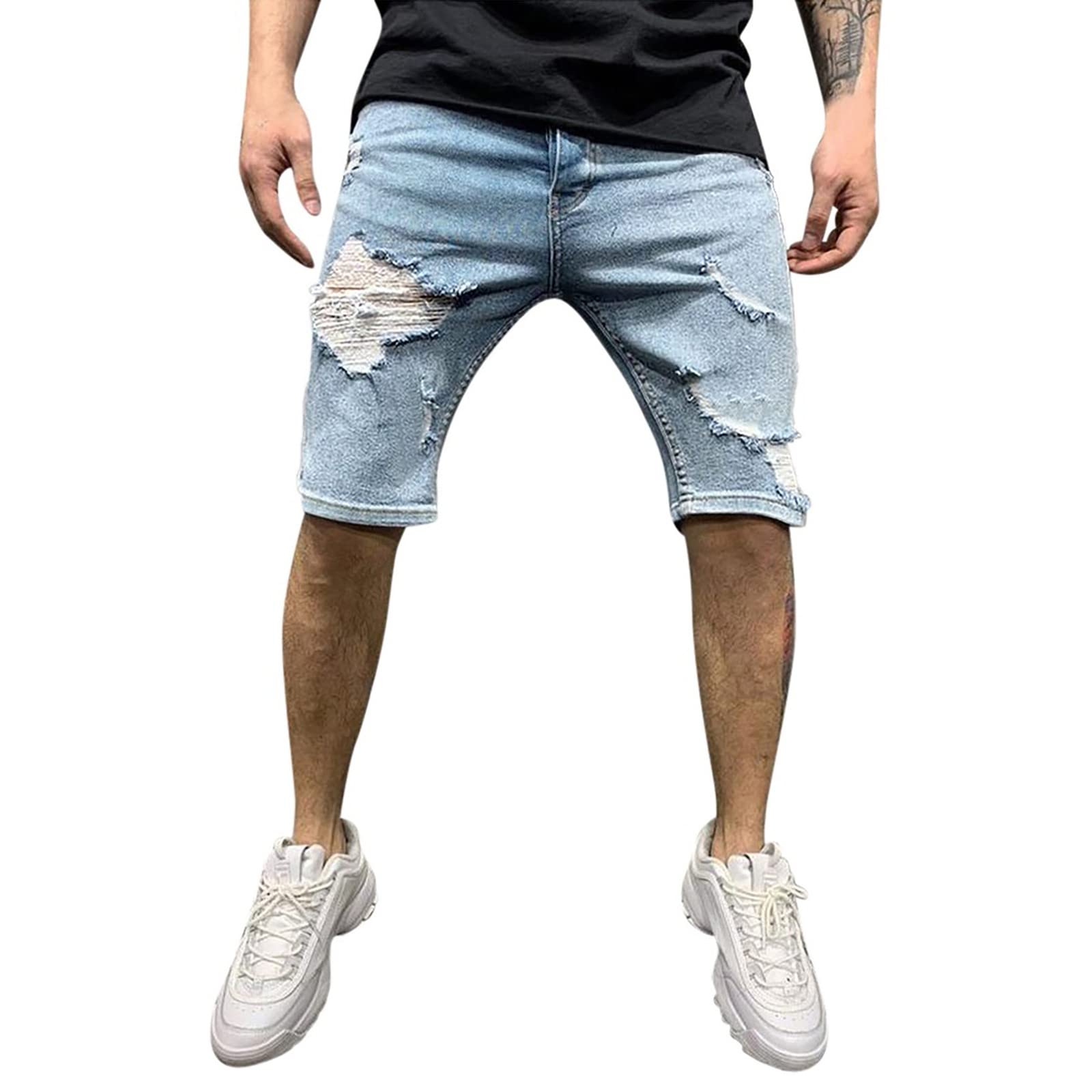 Men's Cotton Cargo Shorts with Multiple Pockets - Stylish Zipper Denim Pants for Casual Wear | Perfect for Outdoor Activities, Travel & Summer Fashion