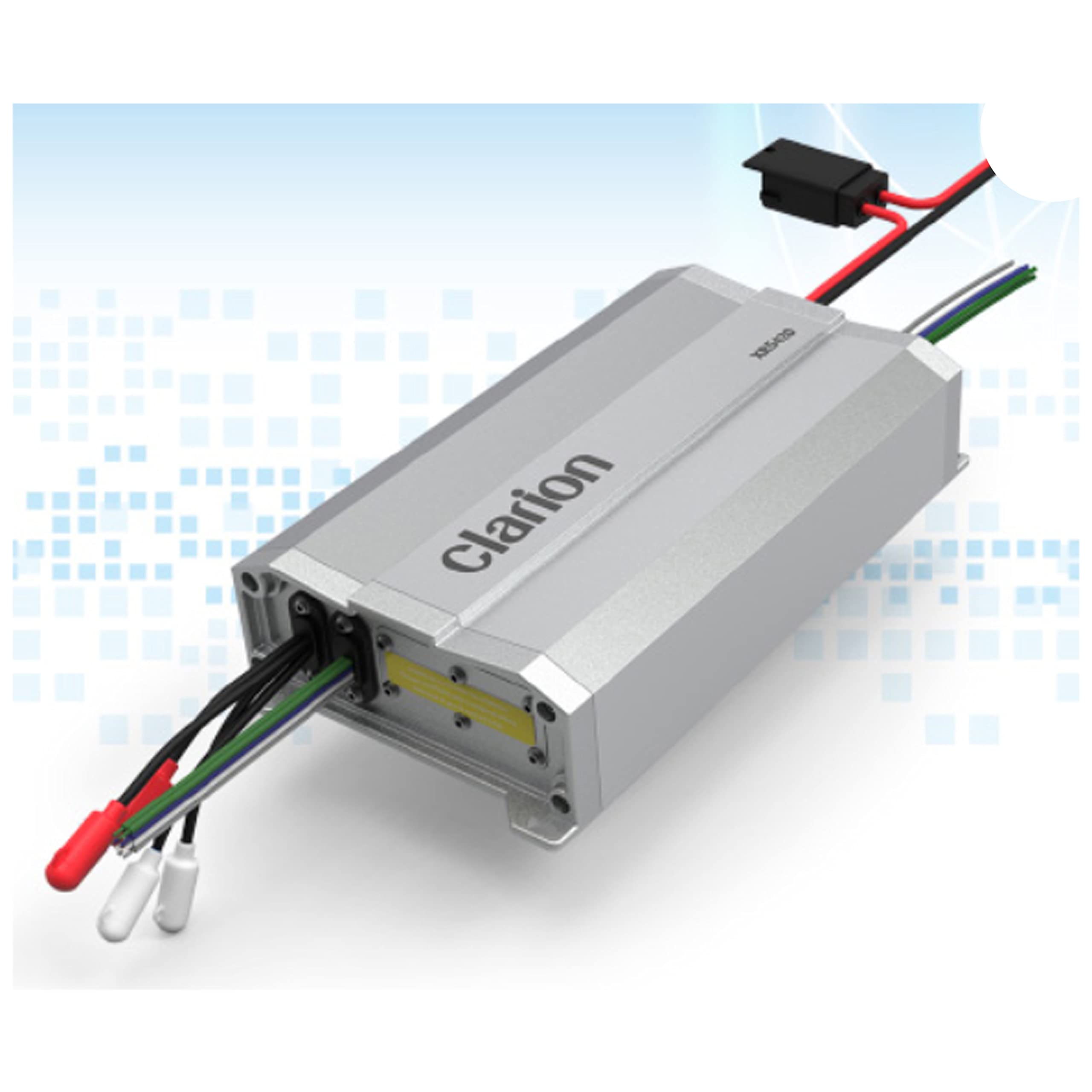 Clarion XR5420 4-Channel 400W Car Amplifier - High Power Class D Audio System with Subwoofer Output & Phone Holder - Perfect for Car Audio Upgrades, Bass Boost, and Hands-Free Driving