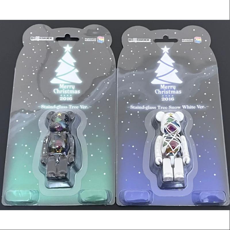 Bearbrick MERRY CHRISTMAS 2016 Set - 100% Limited Edition Medicom Be@rbrick Collectible Figure - Perfect for Christmas Decorations, Gift Giving & Toy Collections