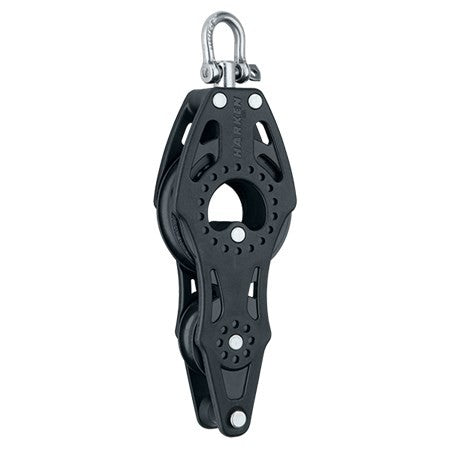 Harken® 57mm Swivel Carbon Fiddle Block with Becket - Heavy Duty Marine Pulley for Sailboat Rigging & Yacht Applications