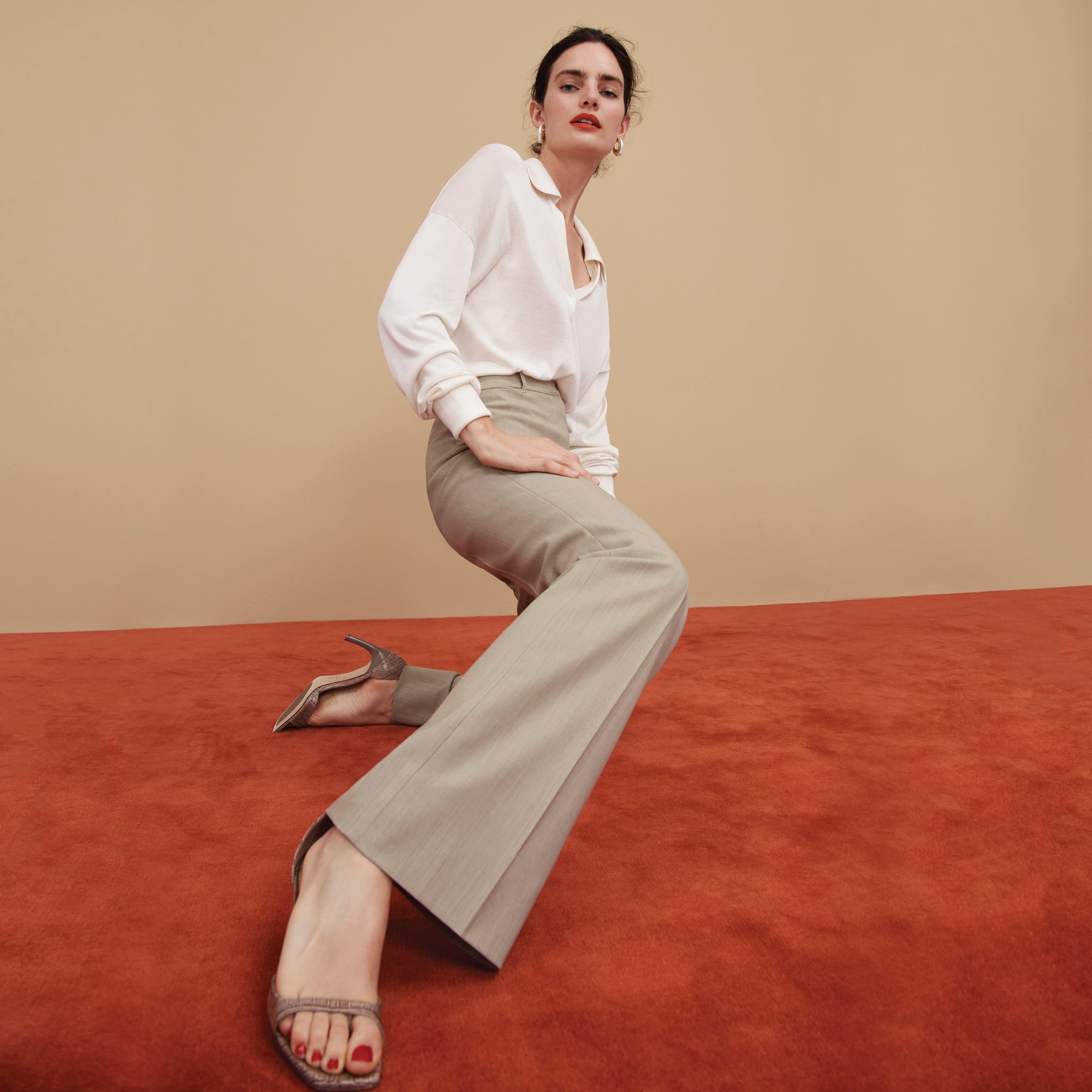 Horton Pant - Washable Wool Twill Pants for Men & Women | Natural Melange Color | Comfortable Office Wear & Casual Outfits